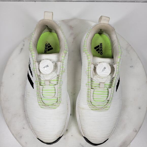 Adidas Golf Shoes Youth 4.5 White Green BOA Lace Spikes Bounce Athletic Footwear main image 10